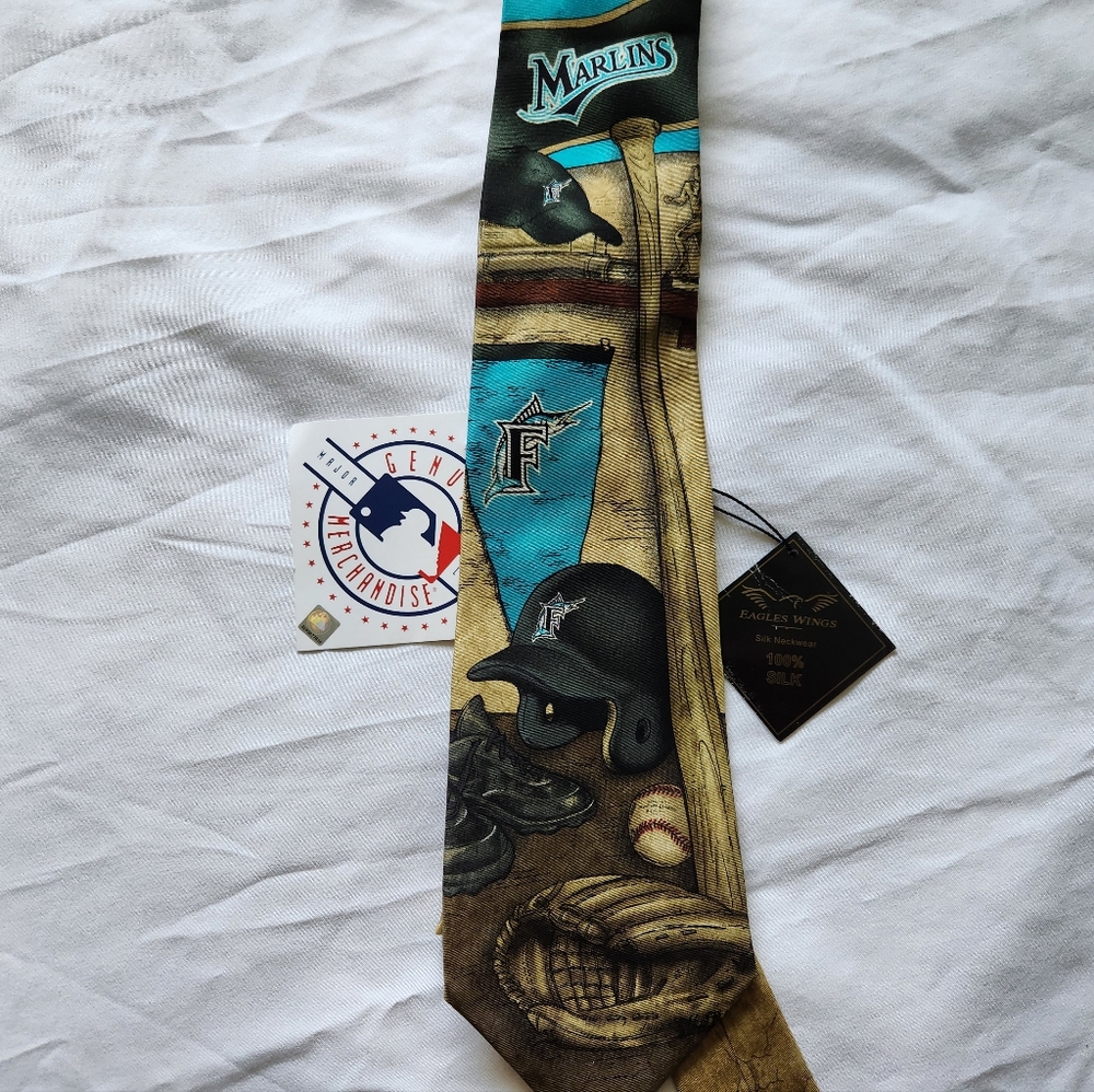NWT Florida Marlins tie by Eagles Nest